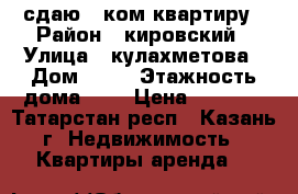 сдаю 1 ком квартиру › Район ­ кировский › Улица ­ кулахметова › Дом ­ 32 › Этажность дома ­ 5 › Цена ­ 9 000 - Татарстан респ., Казань г. Недвижимость » Квартиры аренда   